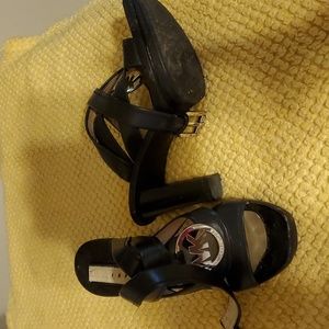 Michael kors open toe ankle buckle sandals. 3.5 inch heels.  Used condition
